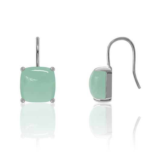 Pendientes Plata Mujer PEM0145RHCA Piedras Minerales Calcedonia