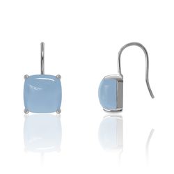 Pendientes Plata Mujer PEM0145RHCB Piedras Minerales Calcedonia Azul
