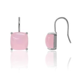 Pendientes Plata Mujer PEM0145RHCR Piedras Minerales Cuarzo Rosa