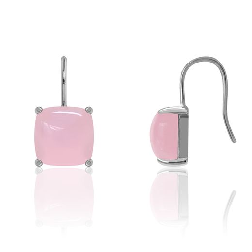 Pendientes Plata Mujer PEM0145RHCR Piedras Minerales Cuarzo Rosa