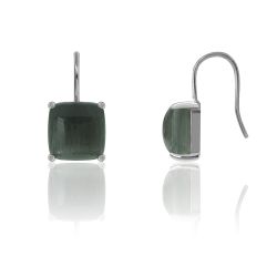 Pendientes Plata Mujer PEM0145RHOC Piedras Minerales Ojo de Gato