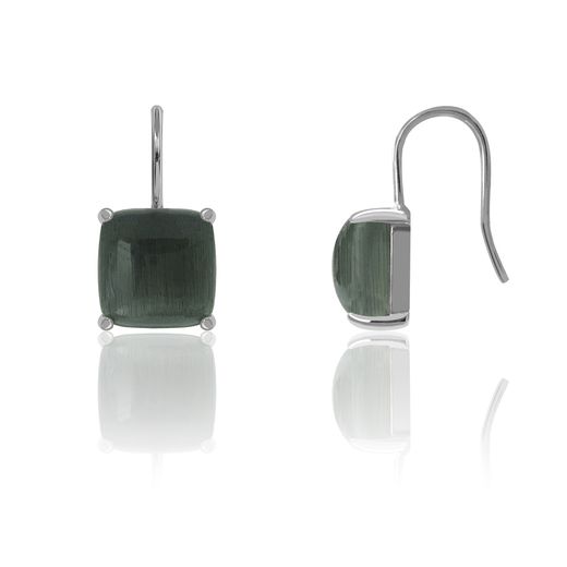 Pendientes Plata Mujer PEM0145RHOC Piedras Minerales Ojo de Gato