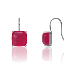 Pendientes Plata Mujer PEM0145RHRU Piedras Minerales Rubí