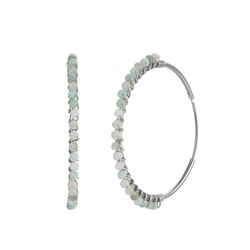 Pendientes Plata Mujer PEM0202PLAZ25 Aro Piedras Minerales Amazonita