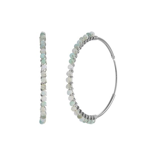 Pendientes Plata Mujer PEM0202PLAZ25 Aro Piedras Minerales Amazonita