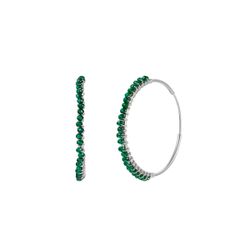 Pendientes Plata Mujer PEM0202PLOV30 Aro Piedras Minerales Onix Verde
