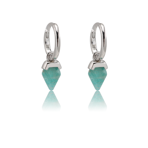 Pendientes Plata Mujer PEM0211RHAZ Aro Piedras Minerales Amazonita