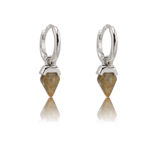 Pendientes Plata Mujer PEM0211RHLA Aro Piedras Minerales Labradorita