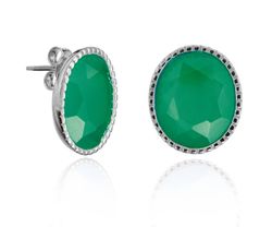Pendientes Plata Mujer PEM0212RHOV Piedras Minerales Onix Verde