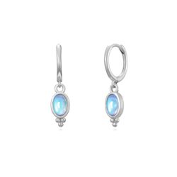 Pendientes Plata Mujer PEM0249RHPL Aro Colgante Piedra Mineral Piedra Luna