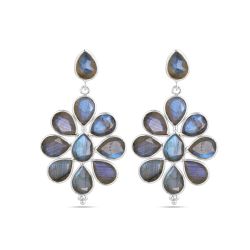 Pendientes Plata Mujer PEM0299PLLA Colgante Piedras Minerales Labradorita