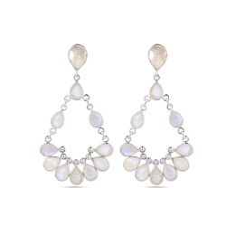 Pendientes Plata Mujer PEM0300PLPL Colgante Piedras Minerales Piedra Luna