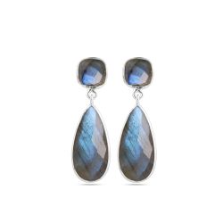 Pendientes Plata Mujer PEM0301PLLA Colgante Piedras Minerales Labradorita