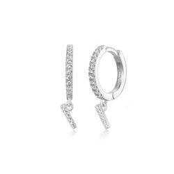 Pendientes Plata Mujer PEZ0392RHI Aro C. Colgante Letra I & Circonitas