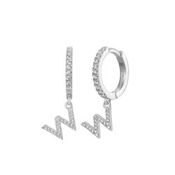 Pendientes Plata Mujer PEZ0392RHW Aro C. Colgante Letra W & Circonitas