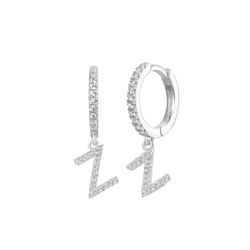 Pendientes Plata Mujer PEZ0392RHZ Aro C. Colgante Letra Z & Circonitas