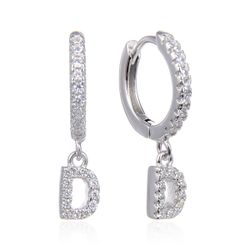 Pendientes Plata Mujer 6mm PEZ0643RHD Aro Colgante Letra D