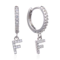 Pendientes Plata Mujer 6mm PEZ0643RHF Aro Colgante Letra F