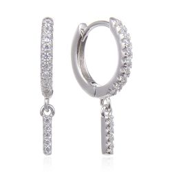 Pendientes Plata Mujer 6mm PEZ0643RHI Aro Colgante Letra I