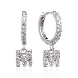 Pendientes Plata Mujer 6mm PEZ0643RHM Aro Colgante Letra M