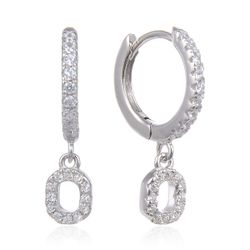Pendientes Plata Mujer 6mm PEZ0643RHO Aro Colgante Letra O