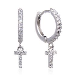 Pendientes Plata Mujer 6mm PEZ0643RHT Aro Colgante Letra T