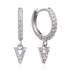 Pendientes Plata Mujer 6mm PEZ0643RHV Aro Colgante Letra V