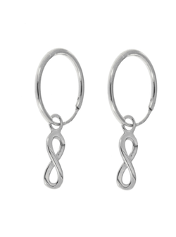 Pendientes Plata Mujer PPAC11 Aro C. Colgante Infinito
