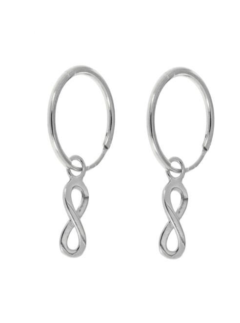 Pendientes Plata Mujer PPAC11 Aro C. Colgante Infinito
