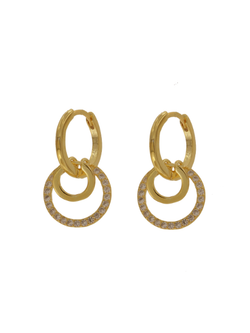 Pendientes Plata Mujer PPAC110 Aro Colgante Círculo Circonitas