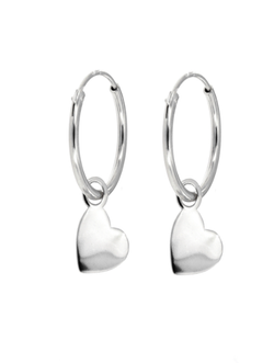 Pendientes Plata Mujer PPAC14 Aro C. Colgante Corazón