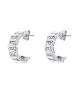 Pendientes Plata Mujer PPAC179 Aro Circonitas