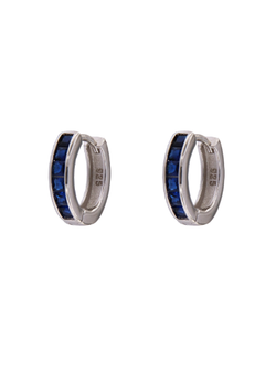 Pendientes Plata Mujer PPAC180/Z Aro Circonitas Azules