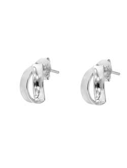 Pendientes Plata Mujer PPAC188 Medio Aro En Brillo