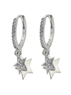 Pendientes Plata Mujer PPAC25 Aro Colgante Estrella Circonitas