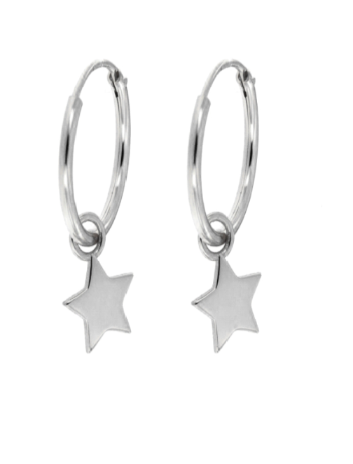 Pendientes Plata Mujer PPAC5/1 Aro C. Colgante Estrella