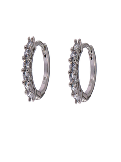 Pendientes Plata Mujer PPAC64 Aro Circonitas