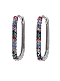 Pendientes Plata Mujer PPAC65/X Aro Circonitas Multicolor