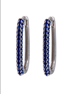 Pendientes Plata Mujer PPAC65/Z Aro Circonitas Azules