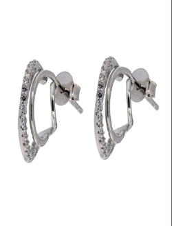 Pendientes Plata Mujer PPAC68 Aro Abierto Circonitas