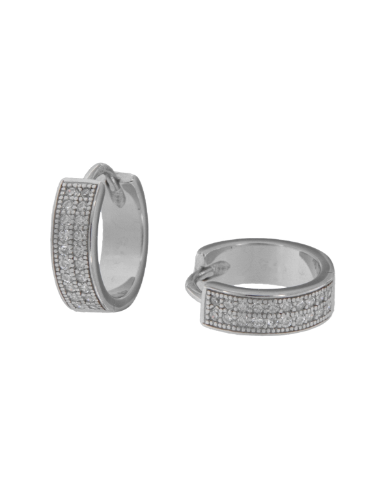 Pendientes Plata Mujer PPAC91 Aro Circonitas