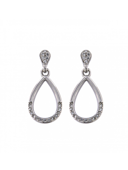 Pendientes Plata Mujer PPEN2003 Colgante Gota Circonitas