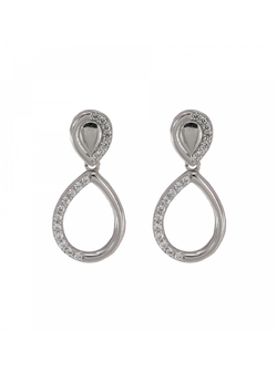 Pendientes Plata Mujer PPEN2047 Colgante Gota Circonitas
