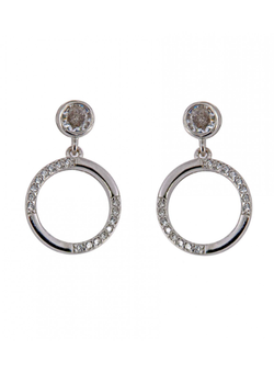 Pendientes Plata Mujer PPEN2104 Colgante Círculo Circonitas
