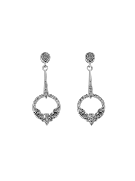 Pendientes Plata Mujer PPEN2110 Colgante Círculo Circonitas