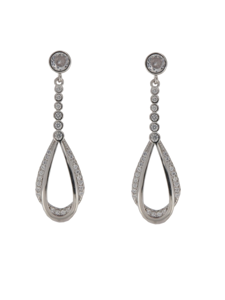 Pendientes Plata Mujer PPEN2113 Colgante Gota Circonitas