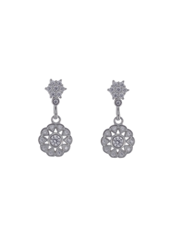 Pendientes Plata Mujer PPEN2121 Colgante Redondo Circonitas
