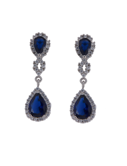 Pendientes Plata Mujer PPEN2124/Z Colgante Circonitas Azules