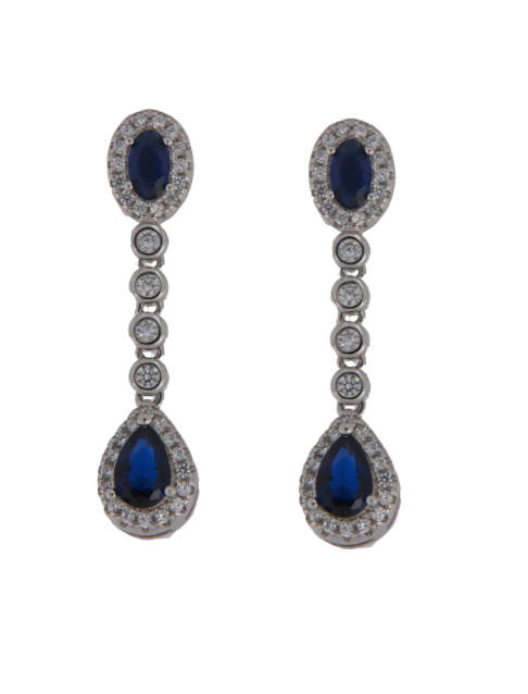 Pendientes Plata Mujer PPEN2125/Z Colgante Circonitas Azules