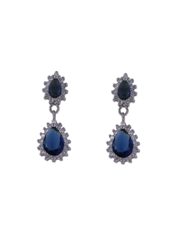 Pendientes Plata Mujer PPEN2128/Z Colgante Circonitas Azules